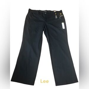 Lee Plus Regular Fit Mid Rise Trousers Black 26W
